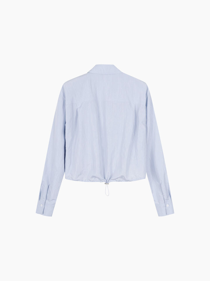 Camicia cropped azzurra con coulisse - sisley k camicie - Azzurro | Sisley K image number 3